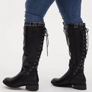 torrid // outlander plaid lace-up boots